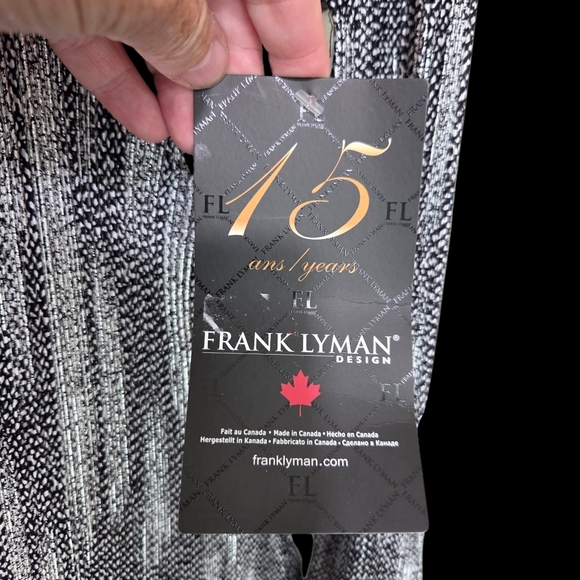 Frank Lyman Design Black and Silver  Asymmetrical Tunic Size 8 - Picture 2 of 5